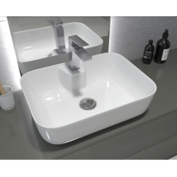 Επικαθήμενος Νιπτήρας Μπάνιου Πορσελάνης Soncera Sofia 50x36.5cm 210000022 Λευκός